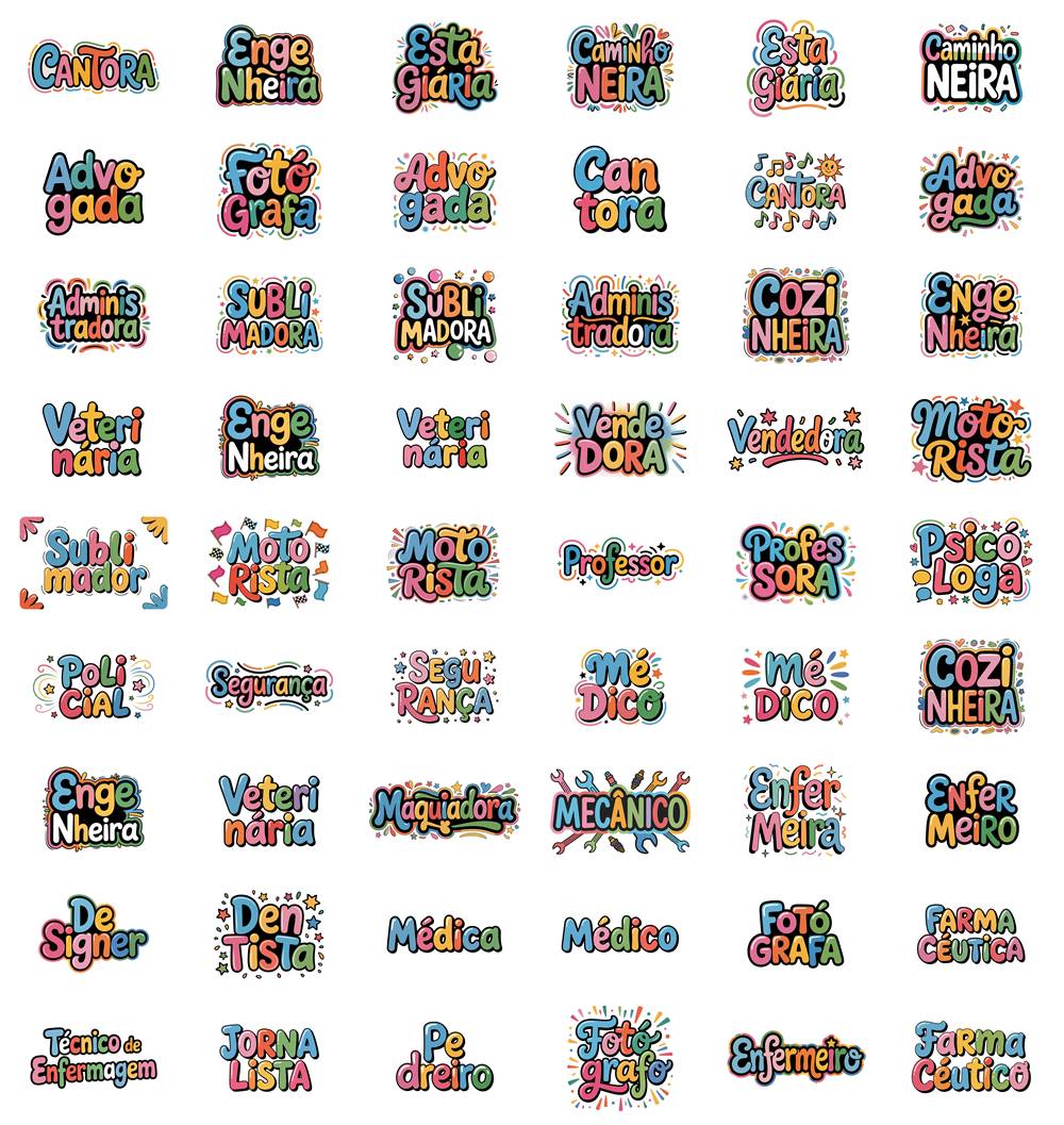 Kit Digital Stitch Profissões Vol. 1 em Png  3