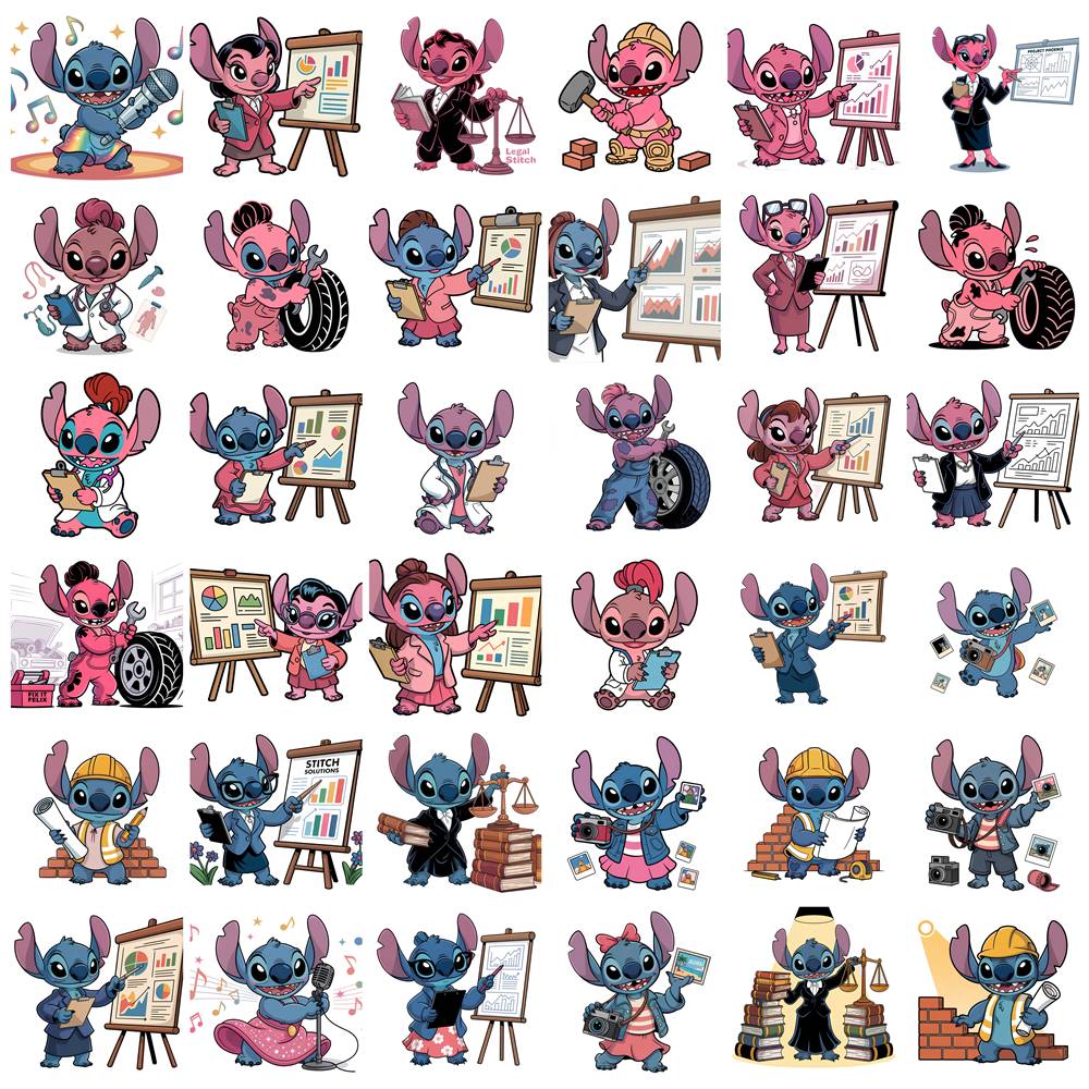 Kit Digital Stitch Profissões Vol. 1 em Png  4