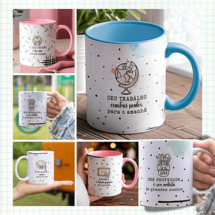 5 Artes para Caneca Dia dos Professores Minimalista Arquivo Editável