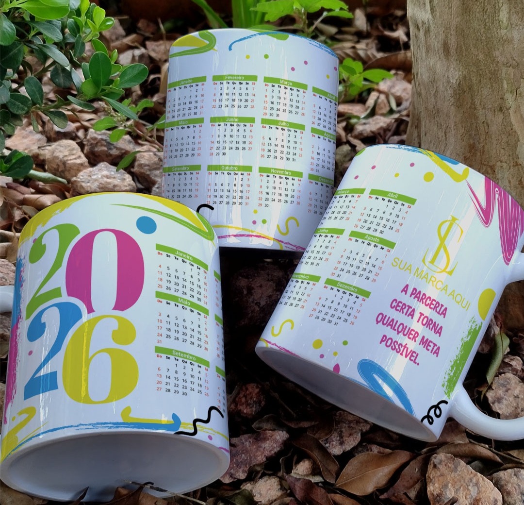 9 Artes para Calendário Caneca Empresa Arquivo Editável 2