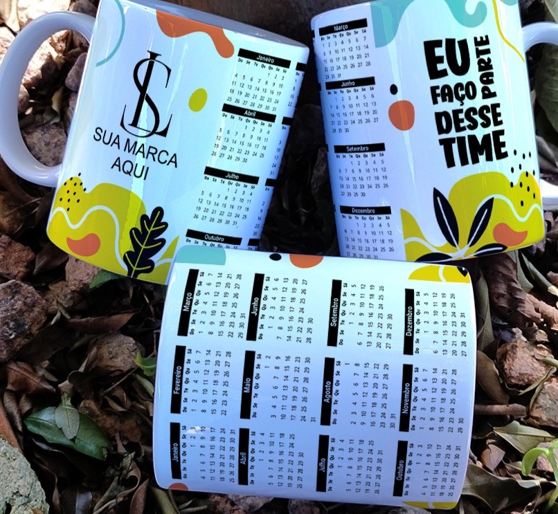 9 Artes para Calendário Caneca Empresa Arquivo Editável 3