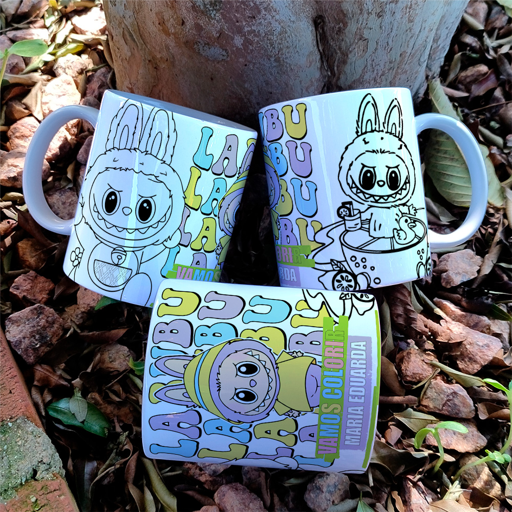 8 Artes para Caneca Labubu Caneca Colorir Arquivo Editável  6