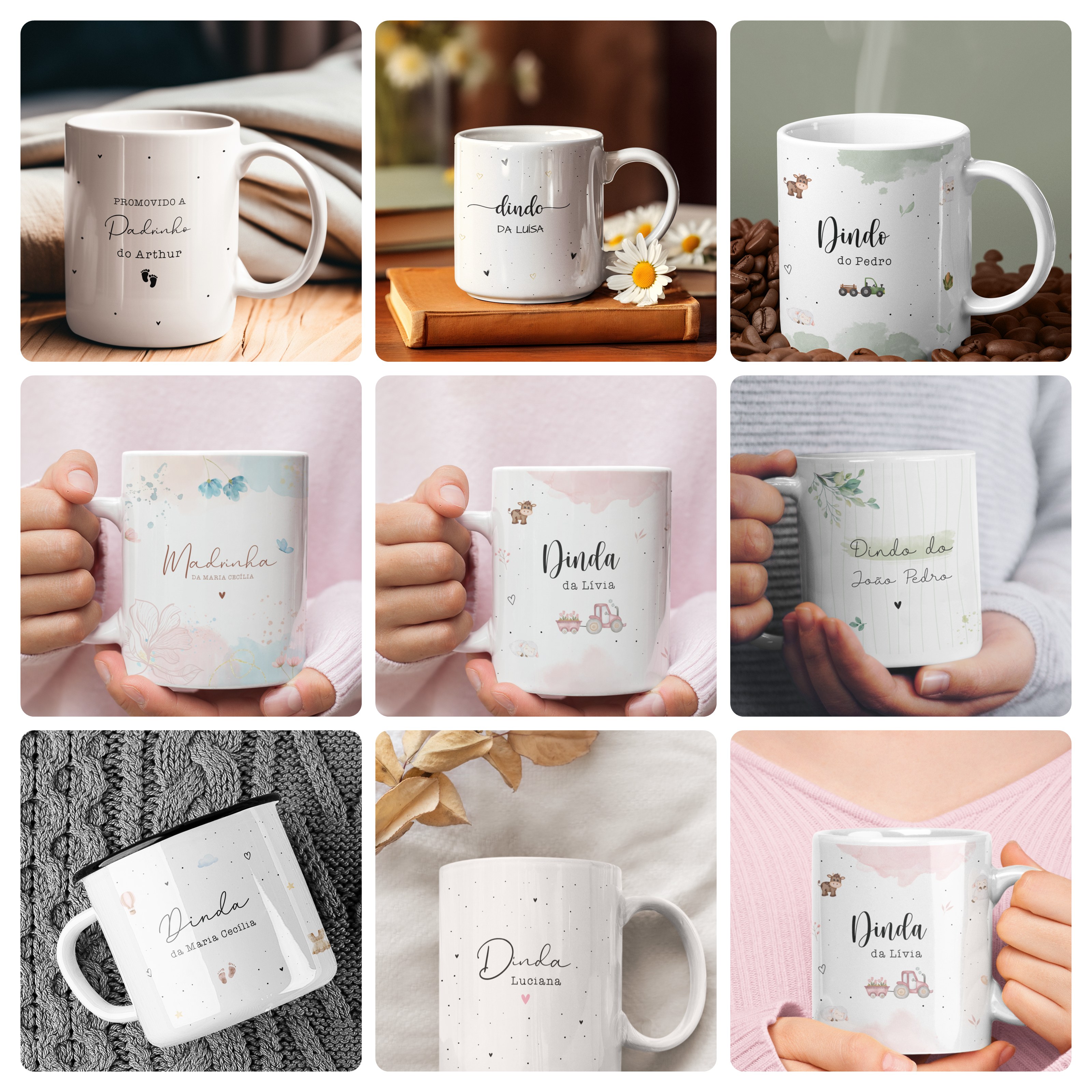 10 Artes para Caneca Dindas e Dindos Arquivo Editável  2