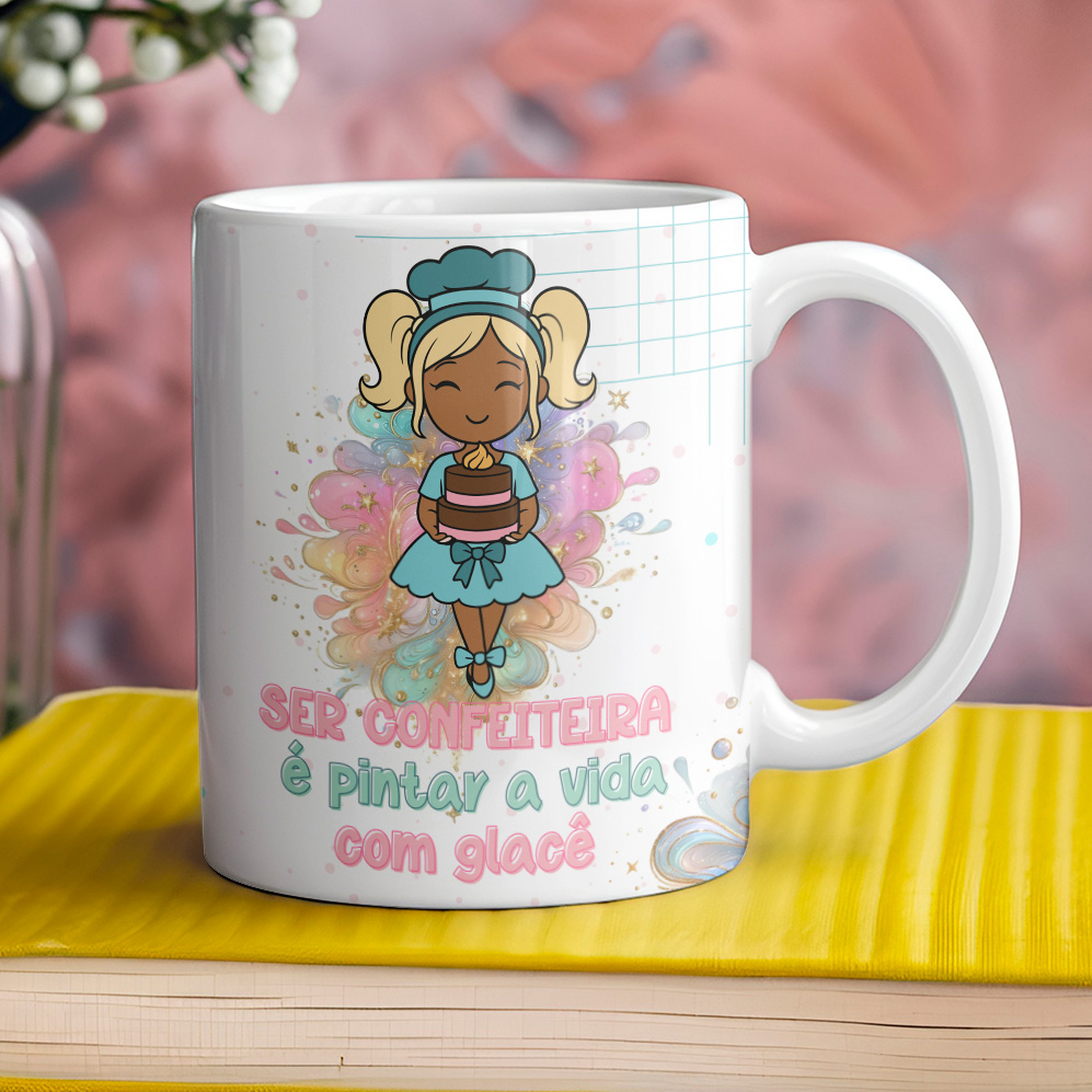 10 Artes para Caneca Confeitaria Mascot Cute Arquivo Editável  3