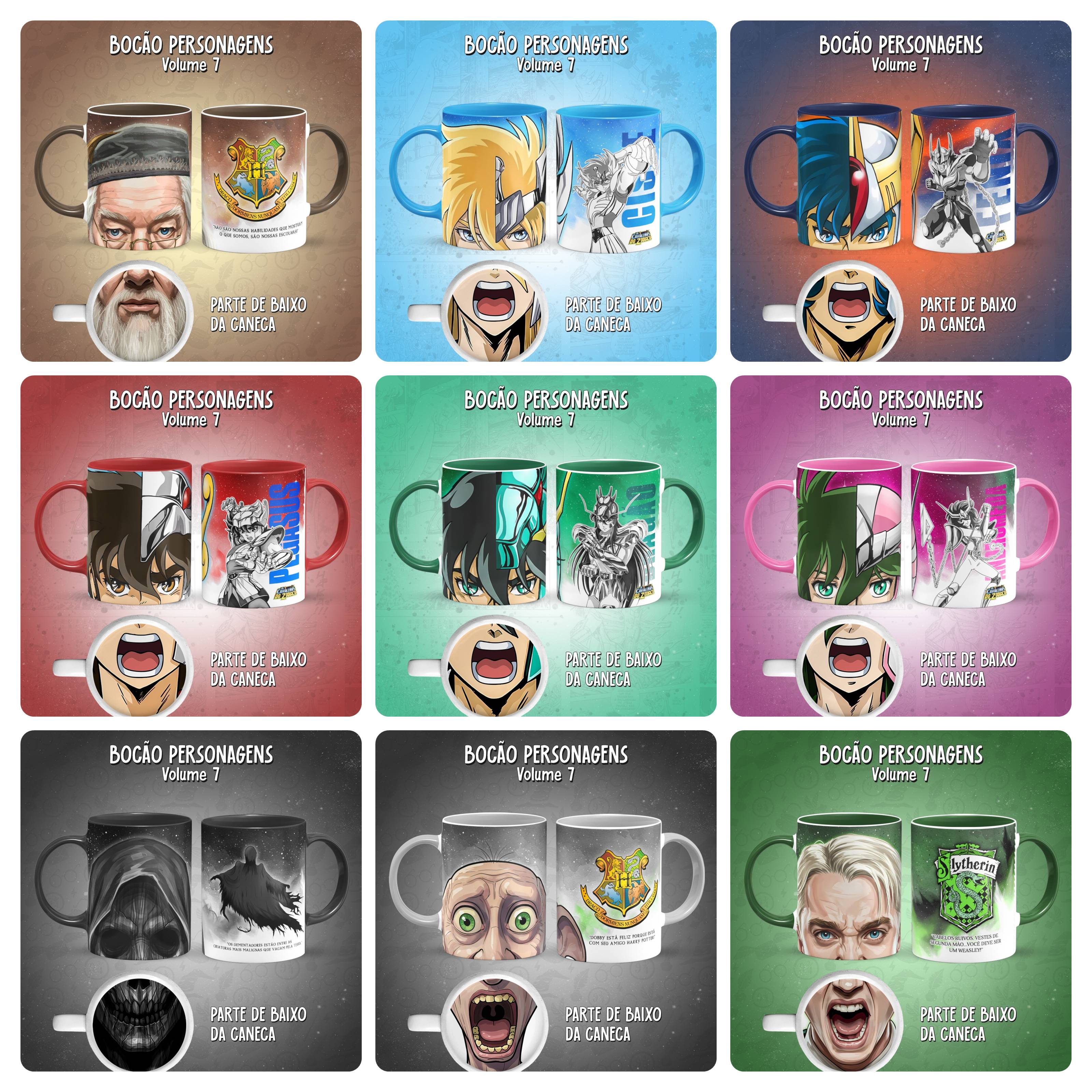 14 Artes para Caneca Bocão Personagens Vol 7 Arquivo em Jpg  1
