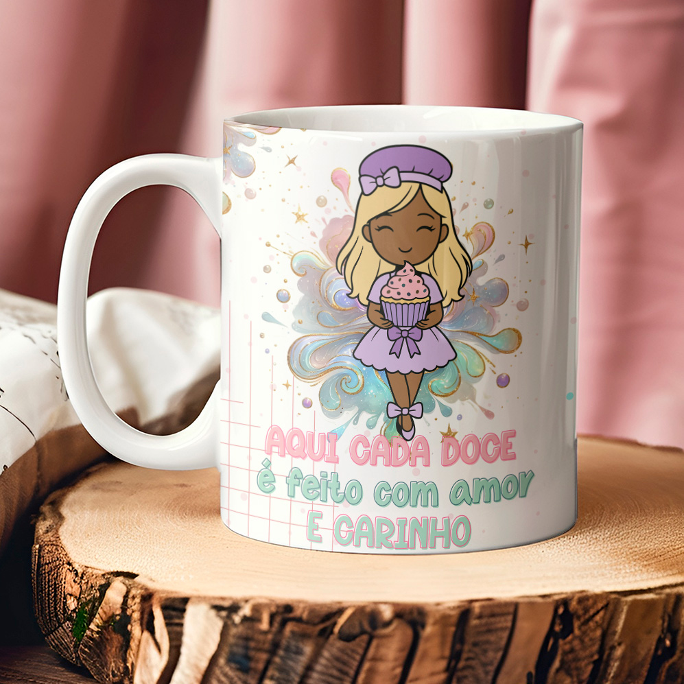 10 Artes para Caneca Confeitaria Mascot Cute Arquivo Editável  4