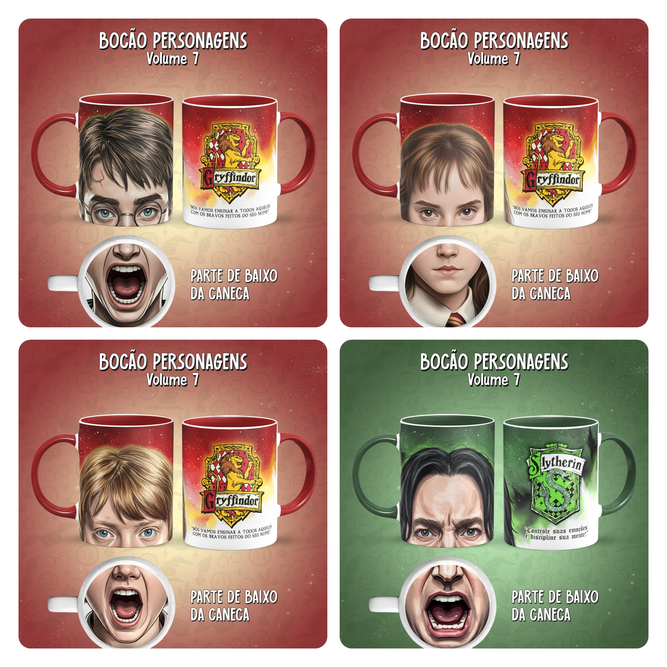 14 Artes para Caneca Bocão Personagens Vol 7 Arquivo em Jpg  2