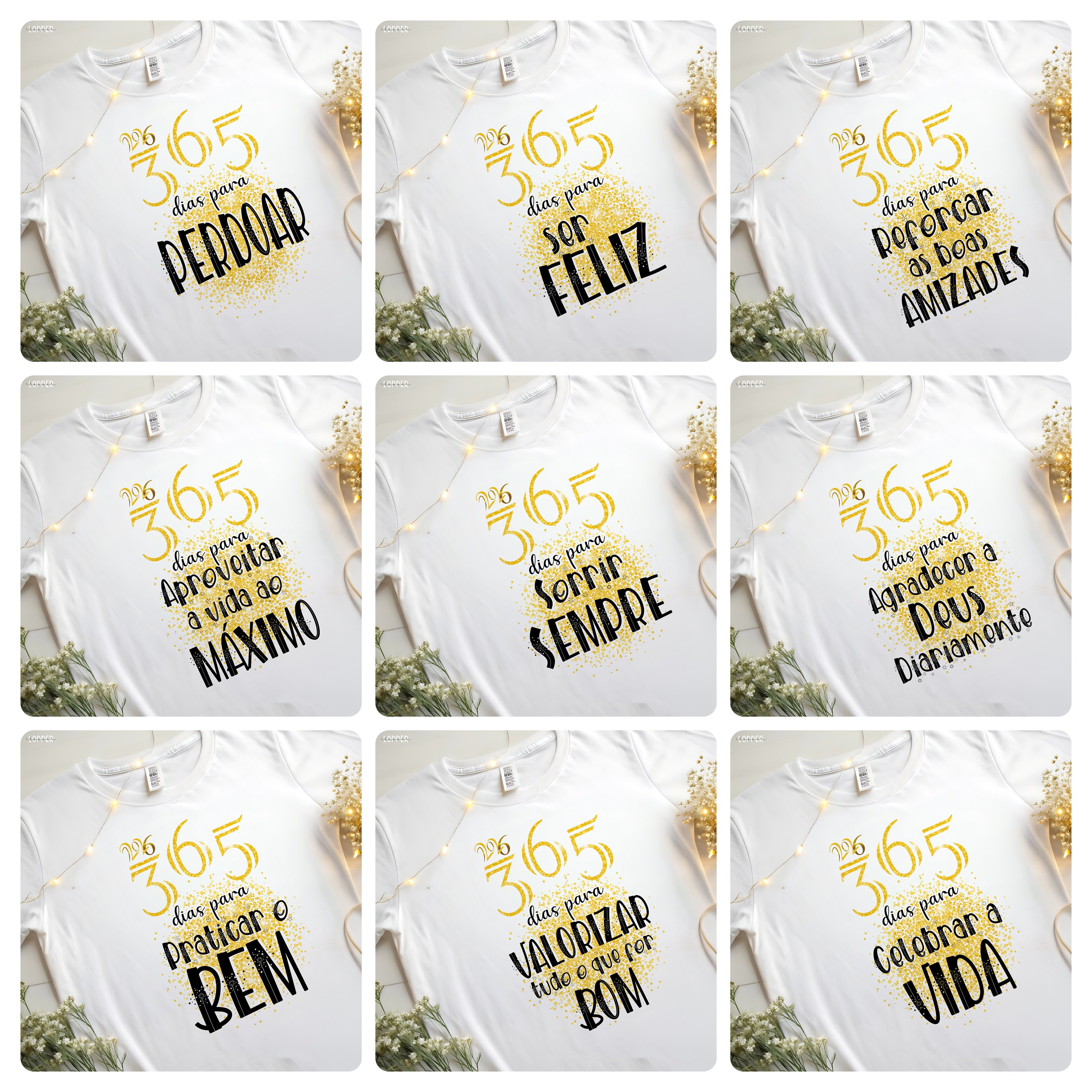 20 Artes para Camiseta e Caneca Virada do ano Arquivo Editável  2