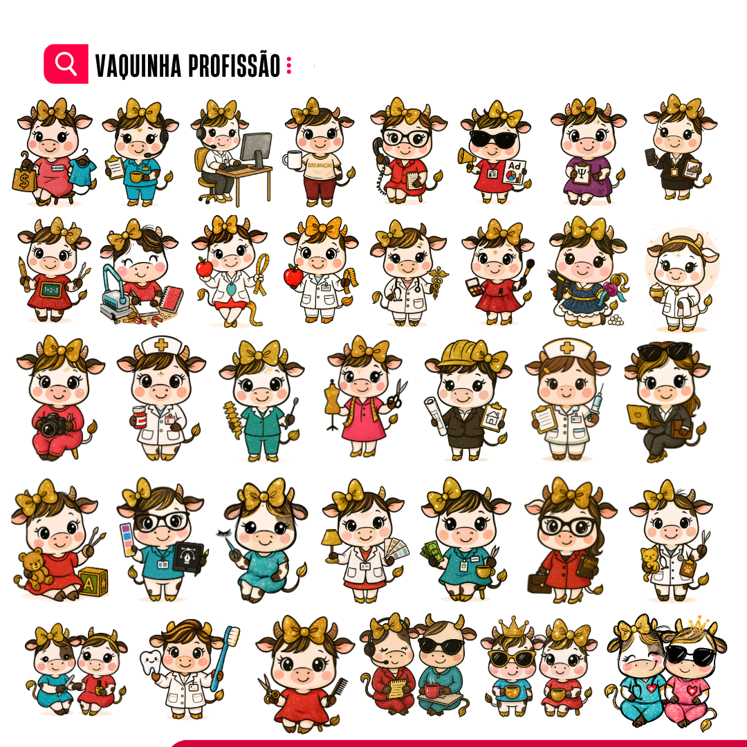 30 Artes para Caneca Vaquinhas Profissões Arquivo editável 2