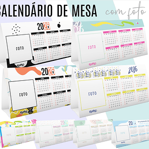 31 Artes para Caneca  + Calendário de Mesa e Calendário de Parede 2026 Arquivo Editável 