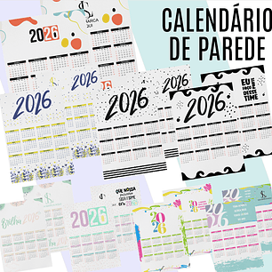 31 Artes para Caneca  + Calendário de Mesa e Calendário de Parede 2026 Arquivo Editável 