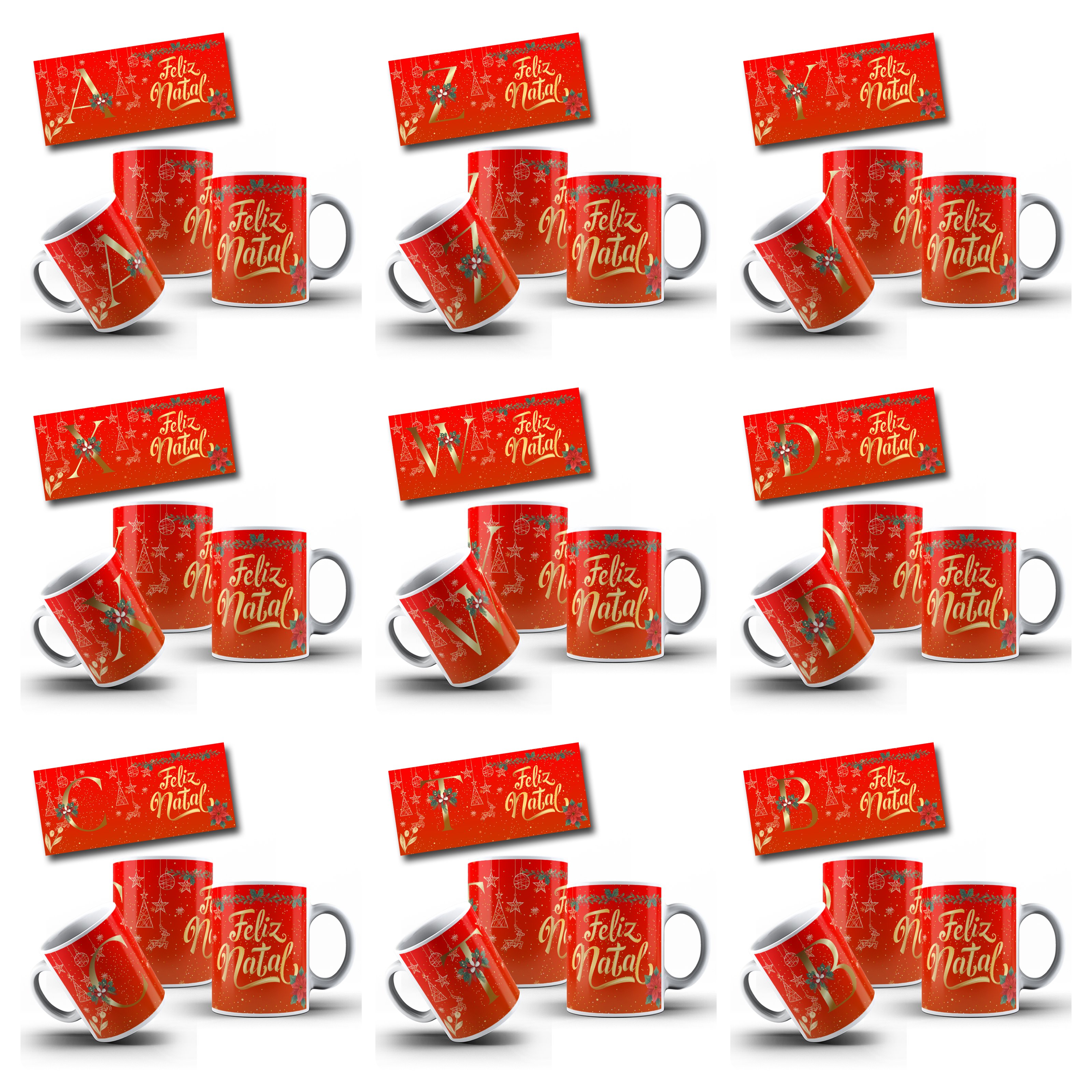 26 Artes para Caneca Alfabeto Natal Arquivo Editável 3
