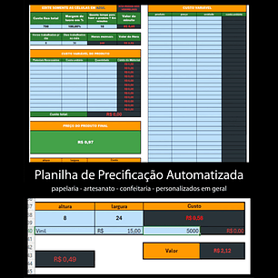 Arquivo Planilha para controle de Caixa Produto e Pedidos Editável em Excel