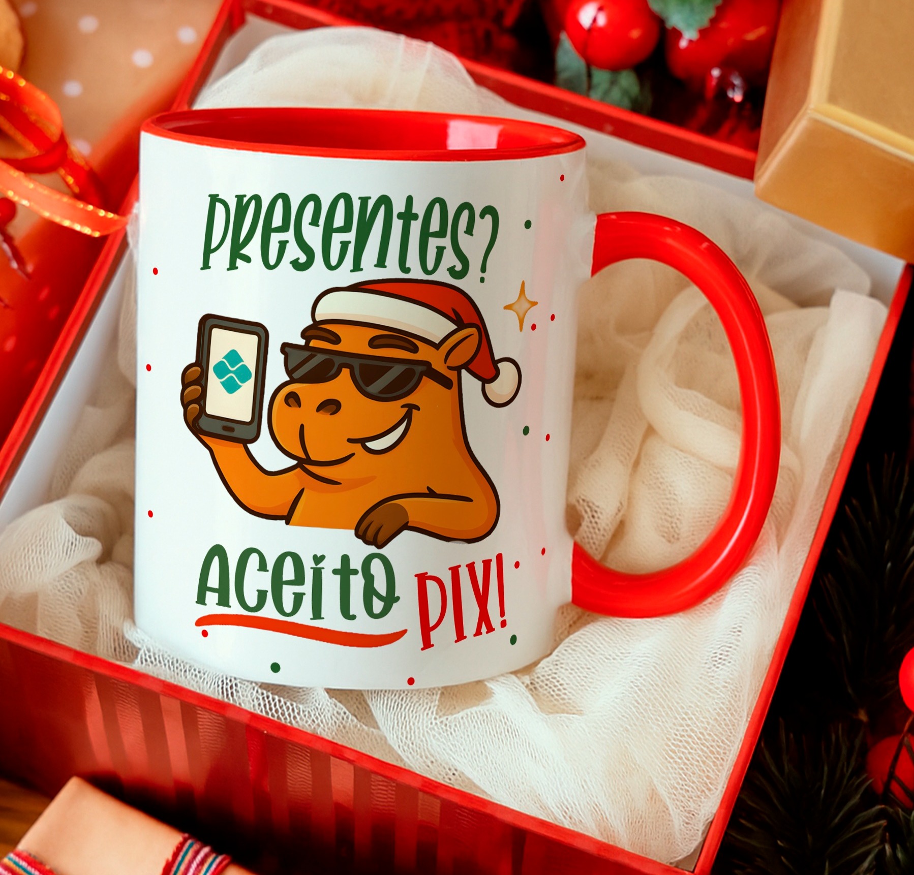 12 Artes para Caneca Capivara Natalina Arquivo Editável  10