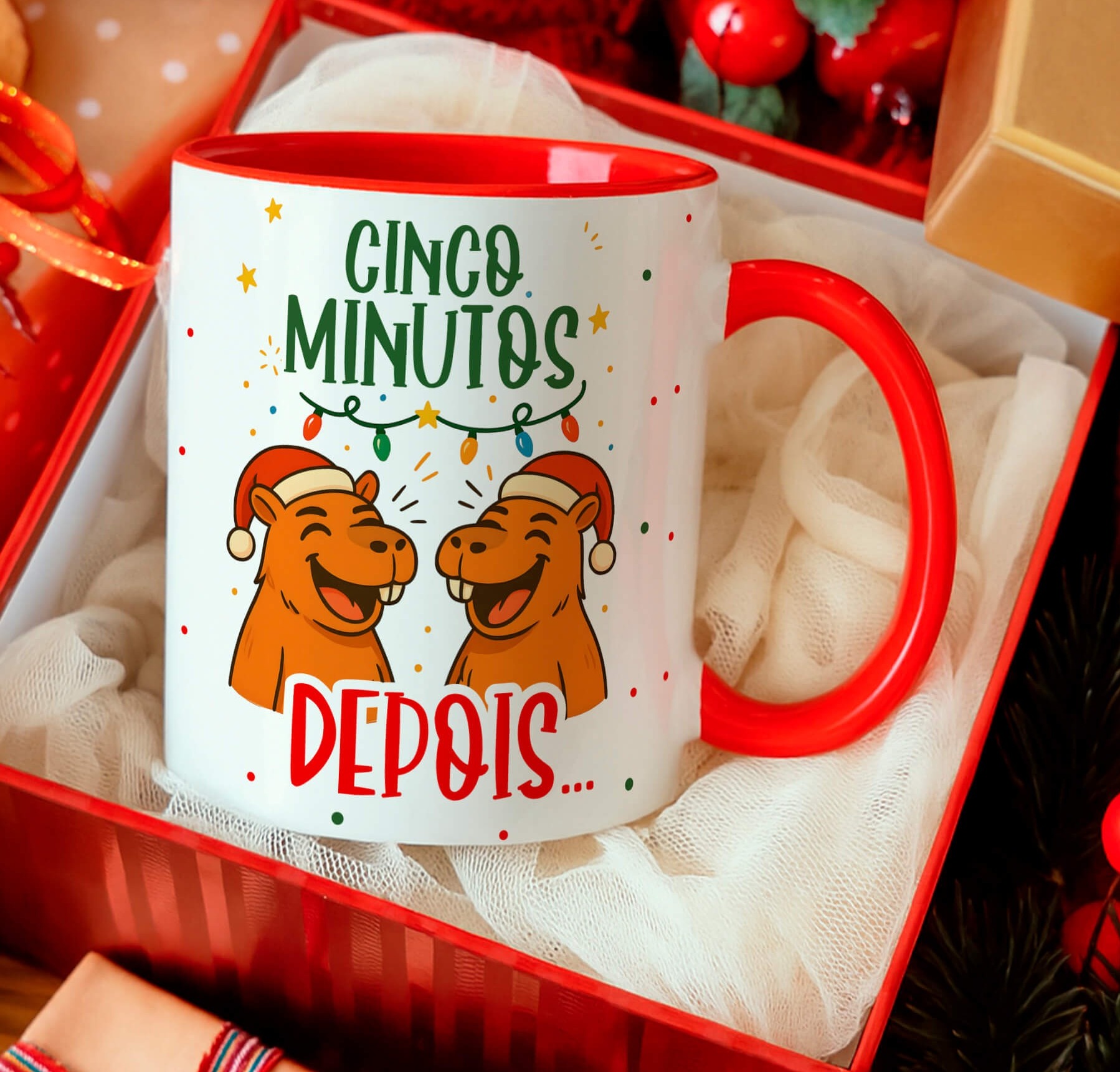 12 Artes para Caneca Capivara Natalina Arquivo Editável  12