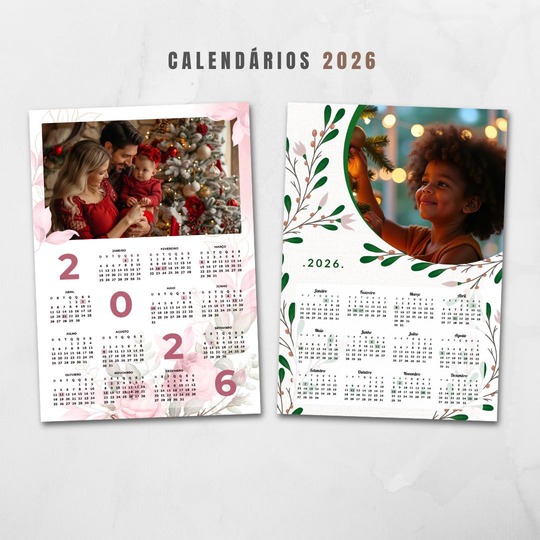 30 Artes para Calendarios Com Foto 2026 Arquivo em Png  2