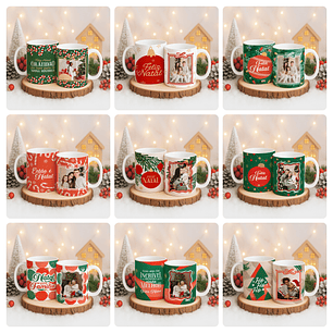 72 Artes para Caneca Camisa e Azulejo Natal Com Foto Arquivo Editável