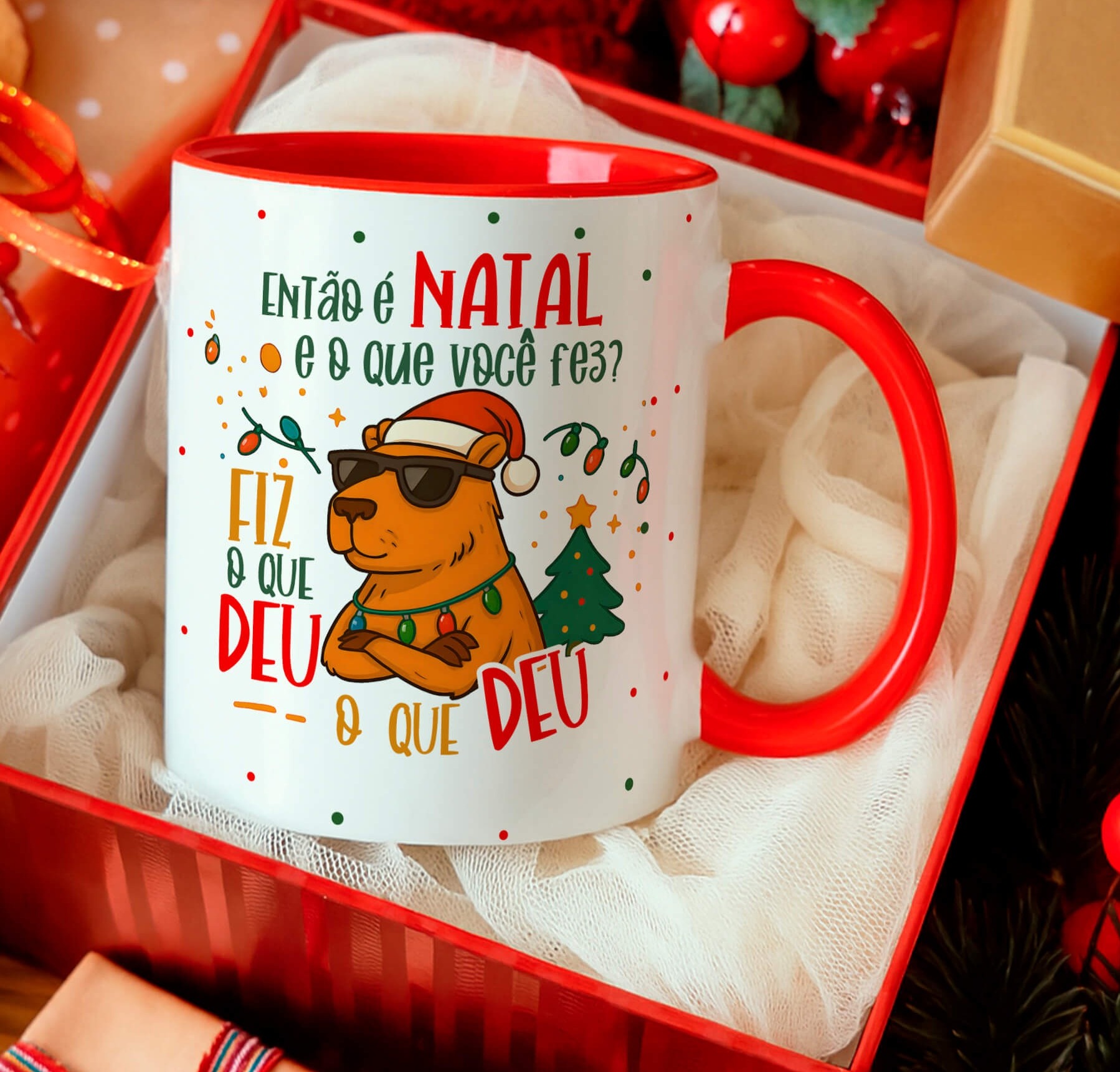 12 Artes para Caneca Capivara Natalina Arquivo Editável  13