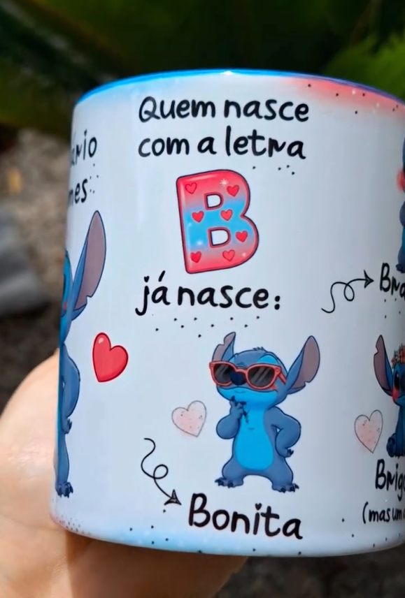 Artes para Caneca Abecedário dos Nomes Stitch de A a Z Arquivo em Png 2