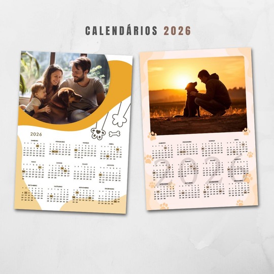 30 Artes para Calendarios Com Foto 2026 Arquivo em Png  11