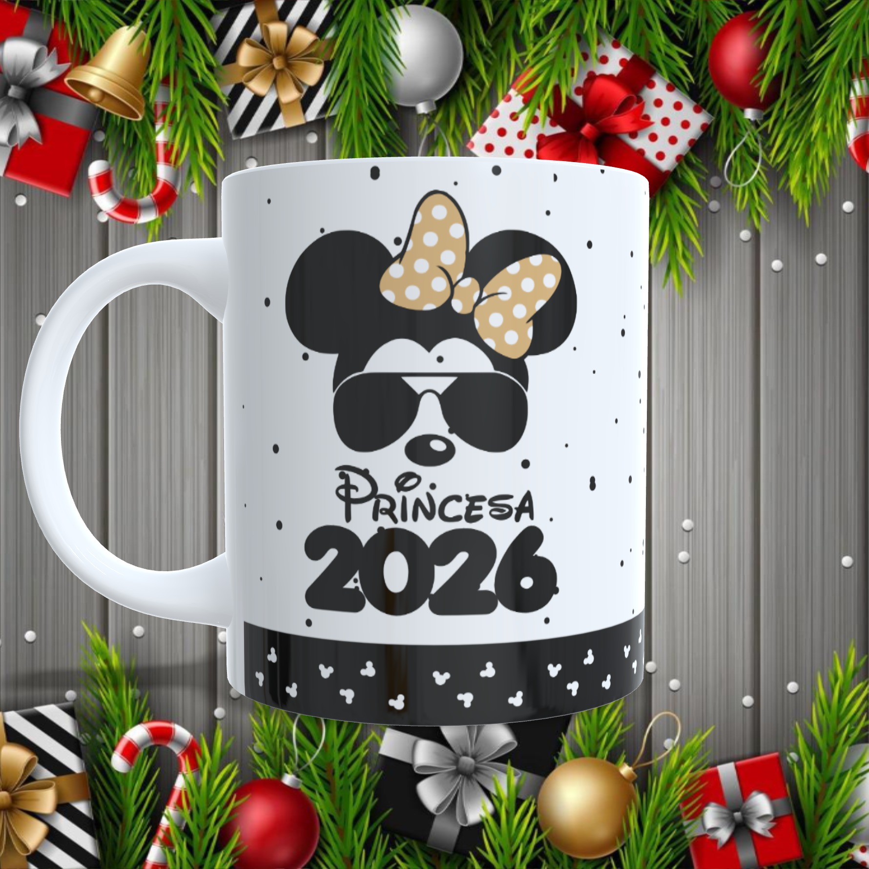7 Artes para Caneca Disney Ano Novo 2026 Arquivo Editável  6