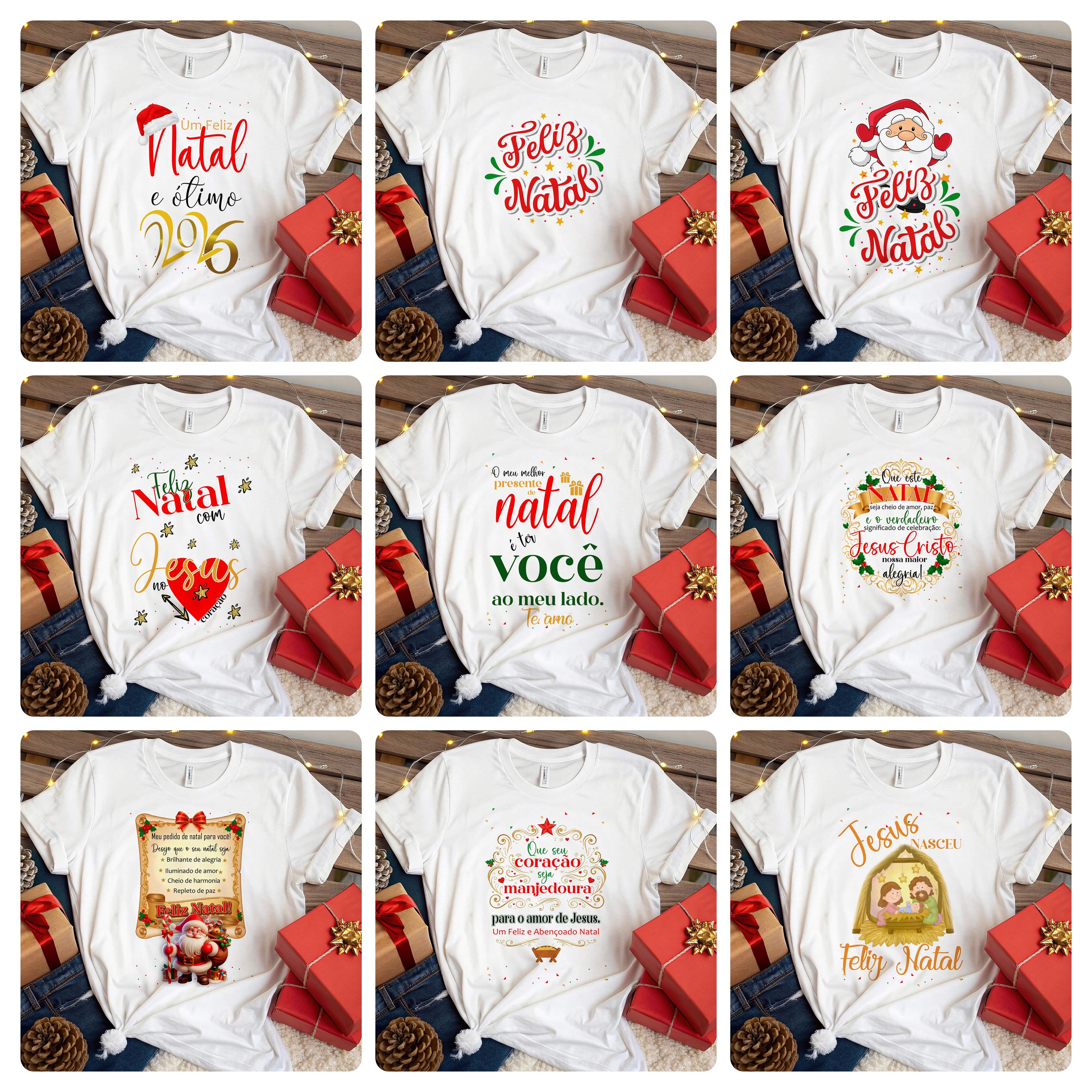 48 Artes para Body, Camisa e Azulejo Natal Familia Papai Noel Editável 4