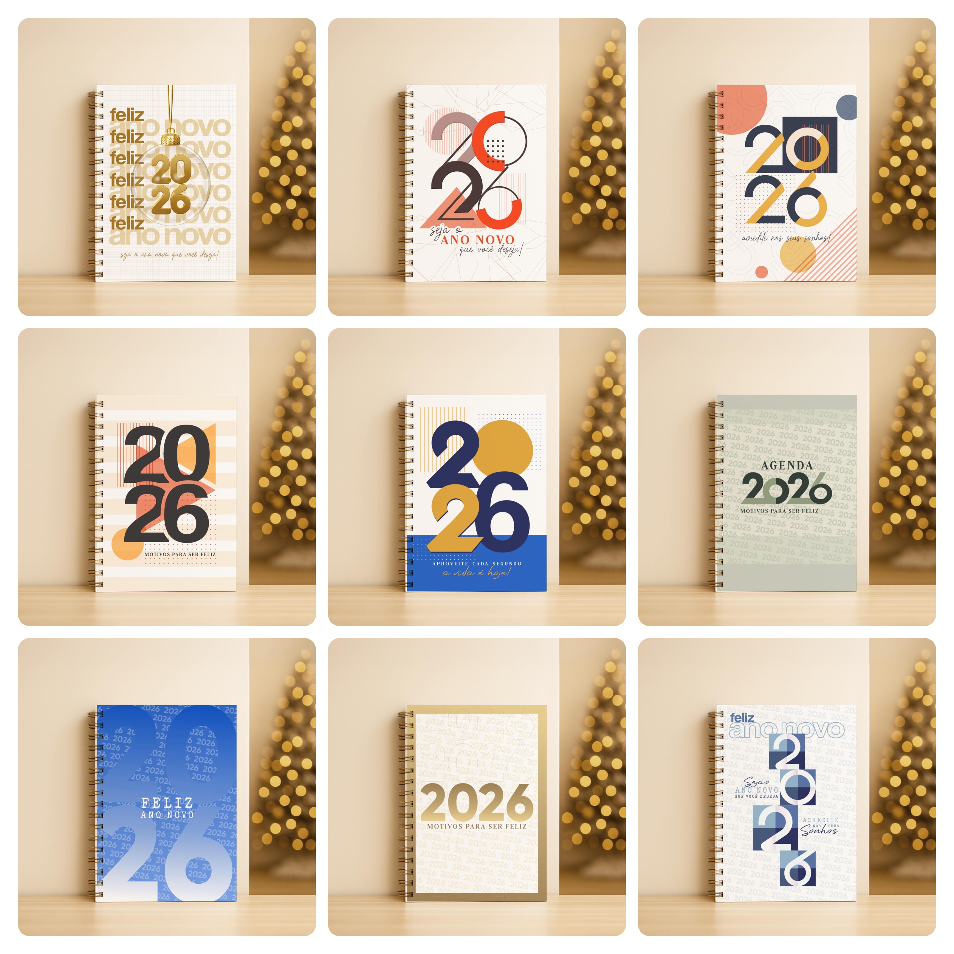 168 Artes para Camisa, Caneca, Body, Copo e Capa agenda Ano novo 2026 Arquivo Editável e Jpg 4