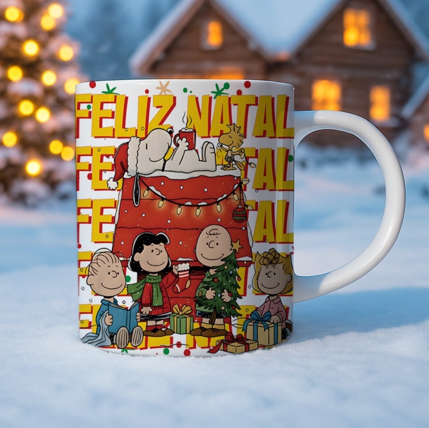 7 Artes para Caneca Snoopy Natal Arquivo Editável  3