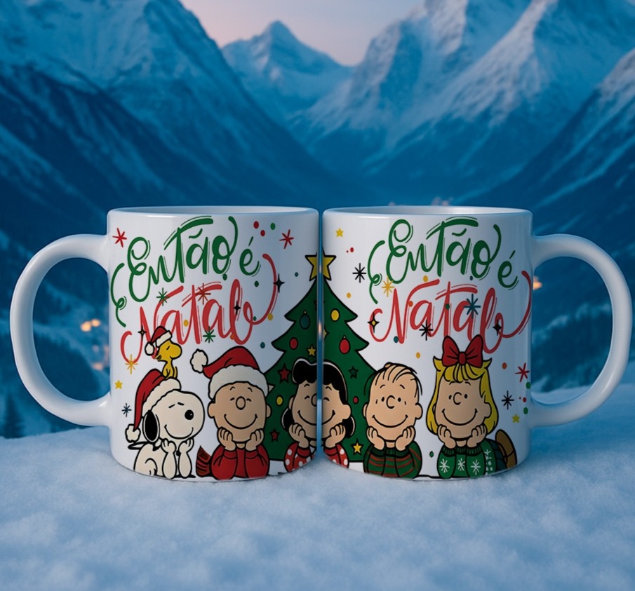 7 Artes para Caneca Snoopy Natal Arquivo Editável  4