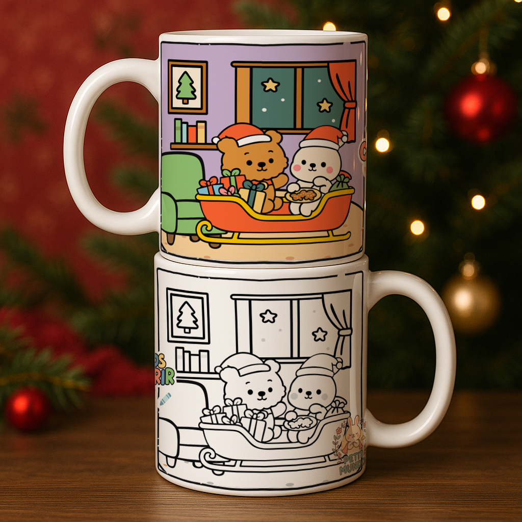 7 Artes para Caneca Natal Para Colorir Arquivo Editável  4
