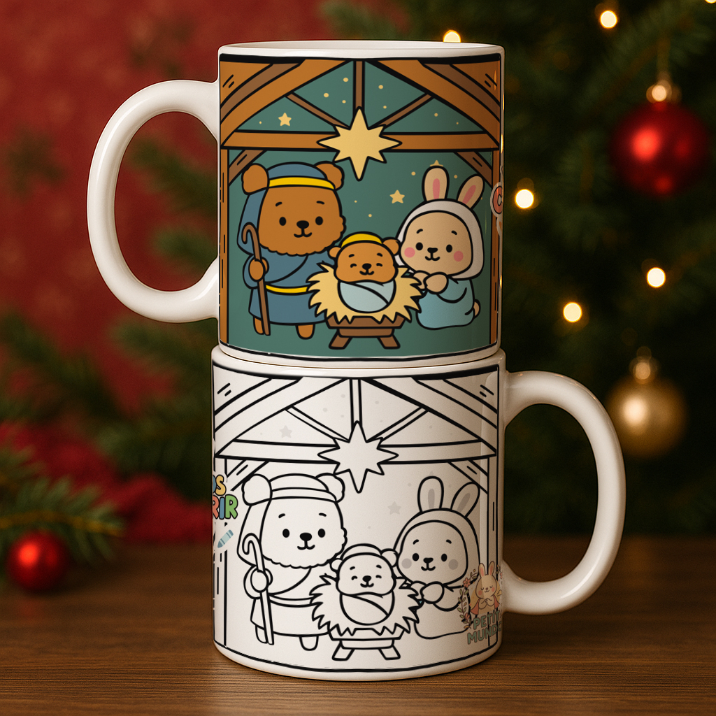 7 Artes para Caneca Natal Para Colorir Arquivo Editável  5