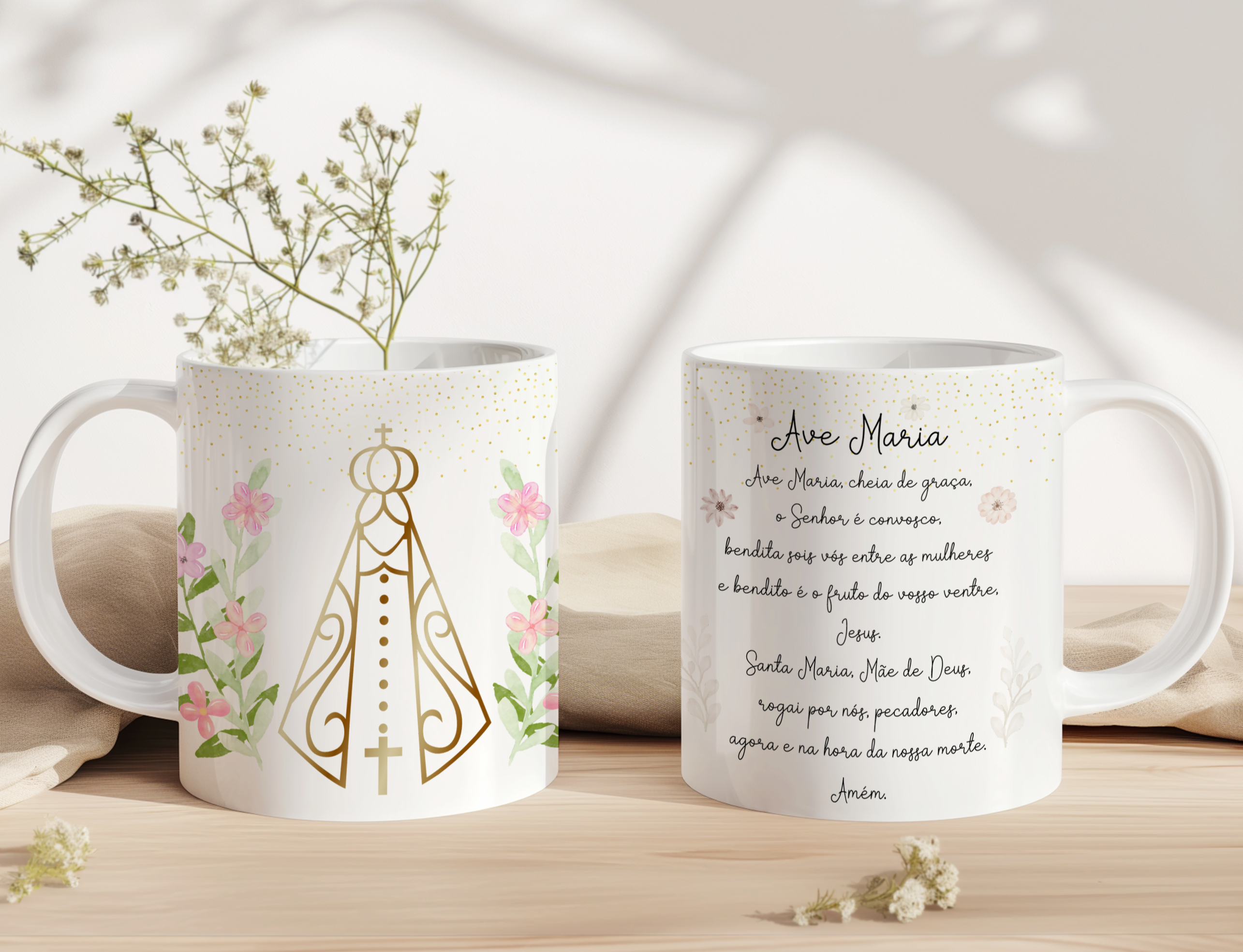 10 Artes para Caneca Nossa Senhora Minimalista Arquivo Editável  2