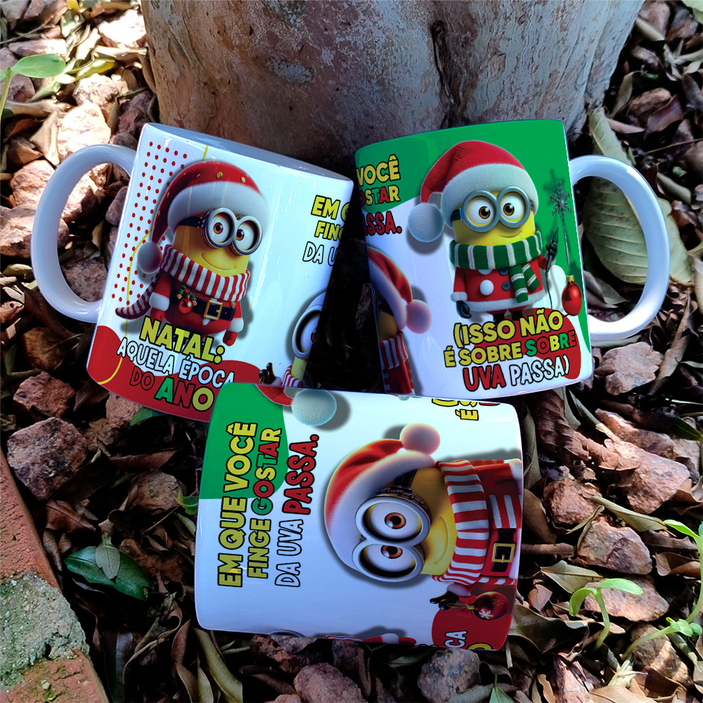 7 Artes para Caneca Minions Natal Arquivo Editável  7