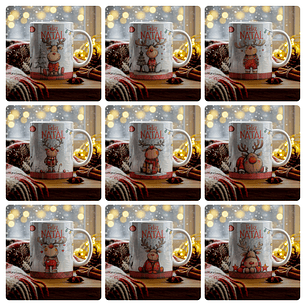 18 Artes para Caneca Renas de Natal Arquivo em Jpg 