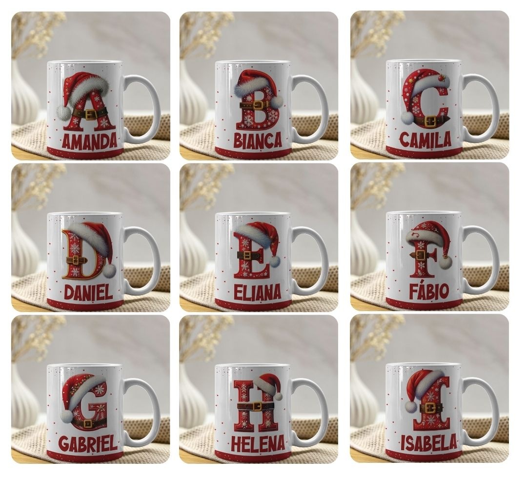 26 Artes para Caneca Alfabeto Natalino Arquivo Editável  3