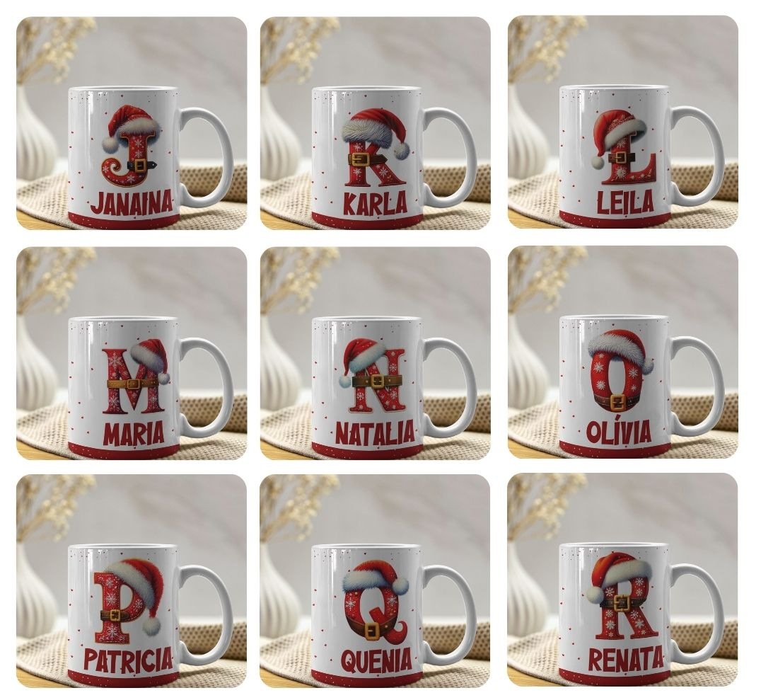 26 Artes para Caneca Alfabeto Natalino Arquivo Editável  4