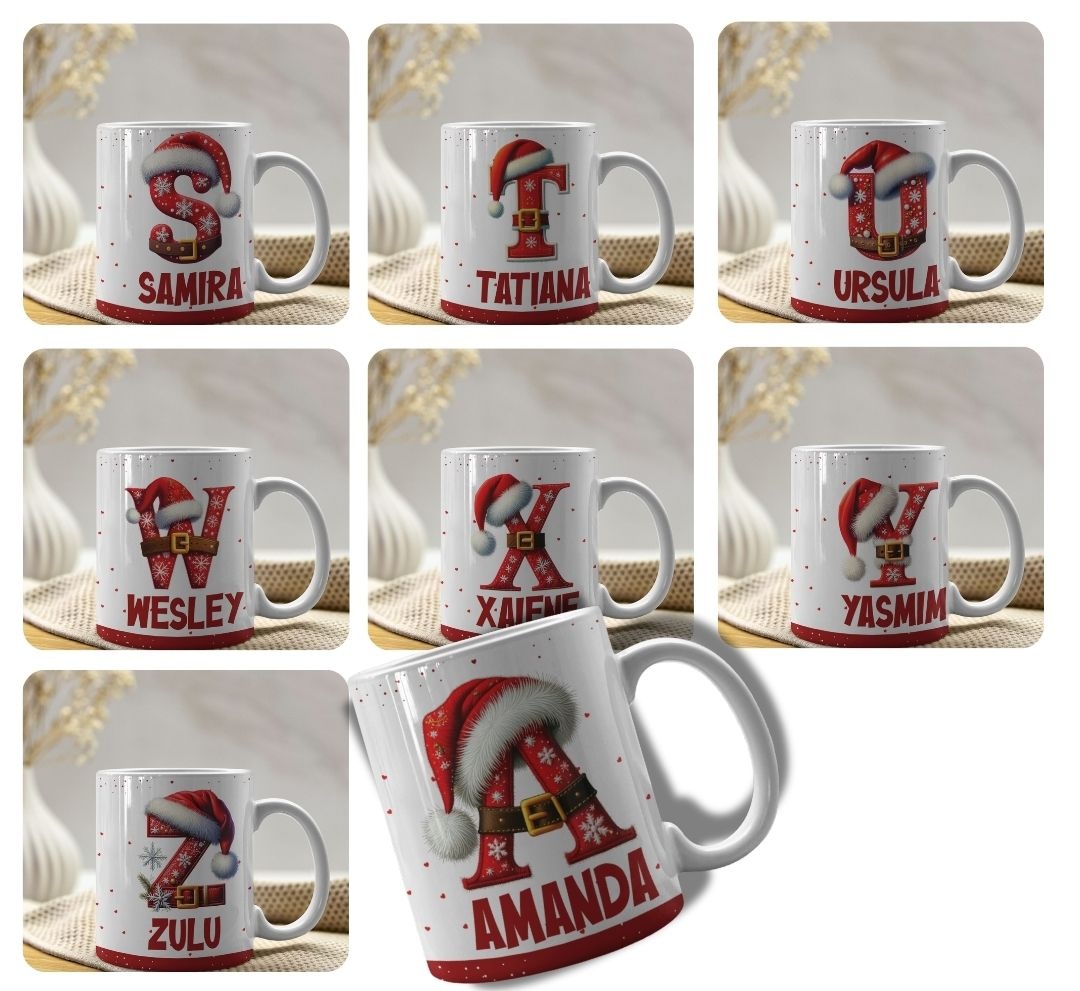 26 Artes para Caneca Alfabeto Natalino Arquivo Editável  5
