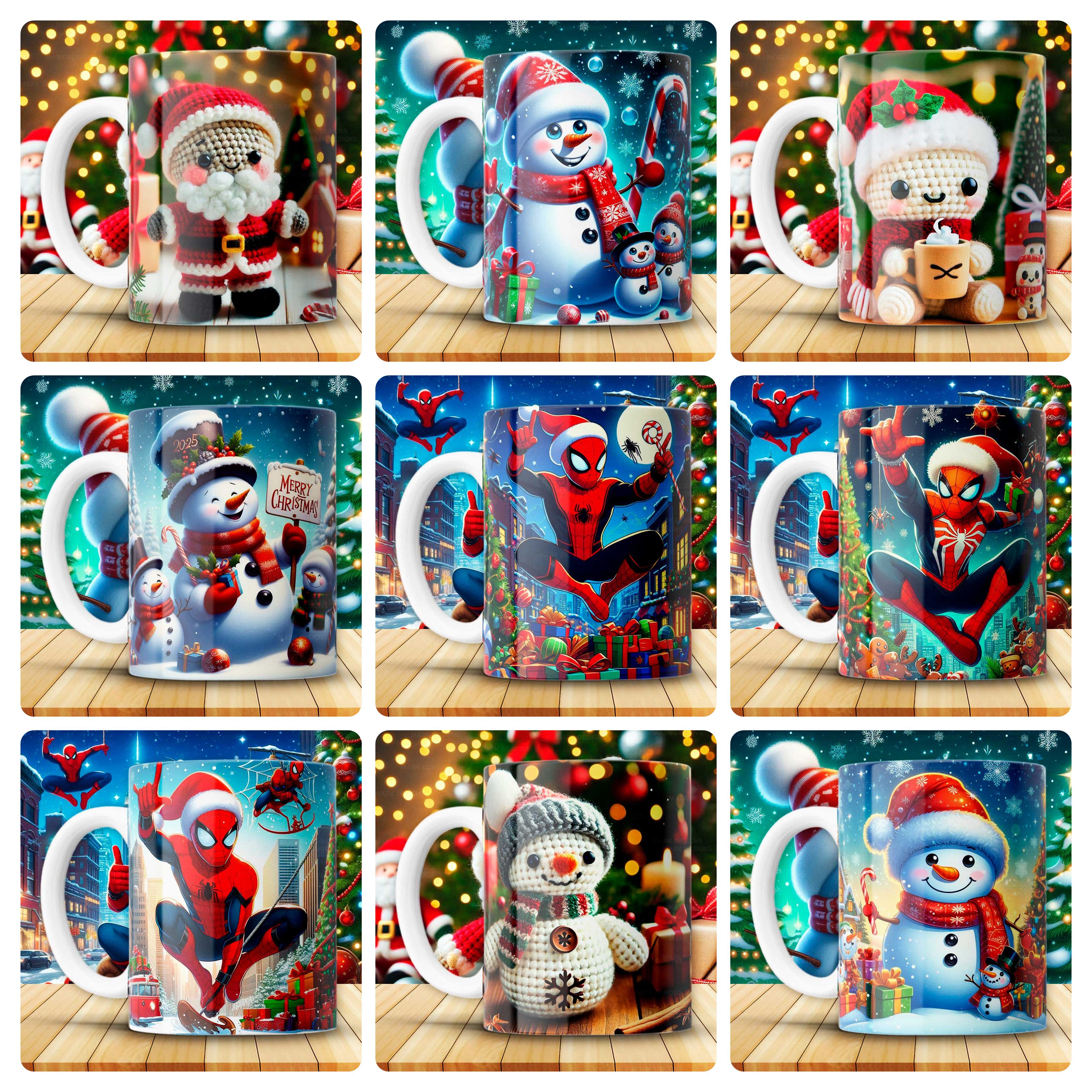 180 Artes para Caneca Personagens e Outros Natal 3D Arquivo em Png 1