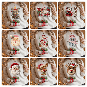 140 Artes para Camisa Tecidos de Croche Natal Arquivo em Png