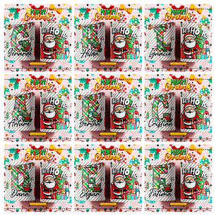 26 Artes para Caneca Alfabeto Papai Noel Arquivo Editável 