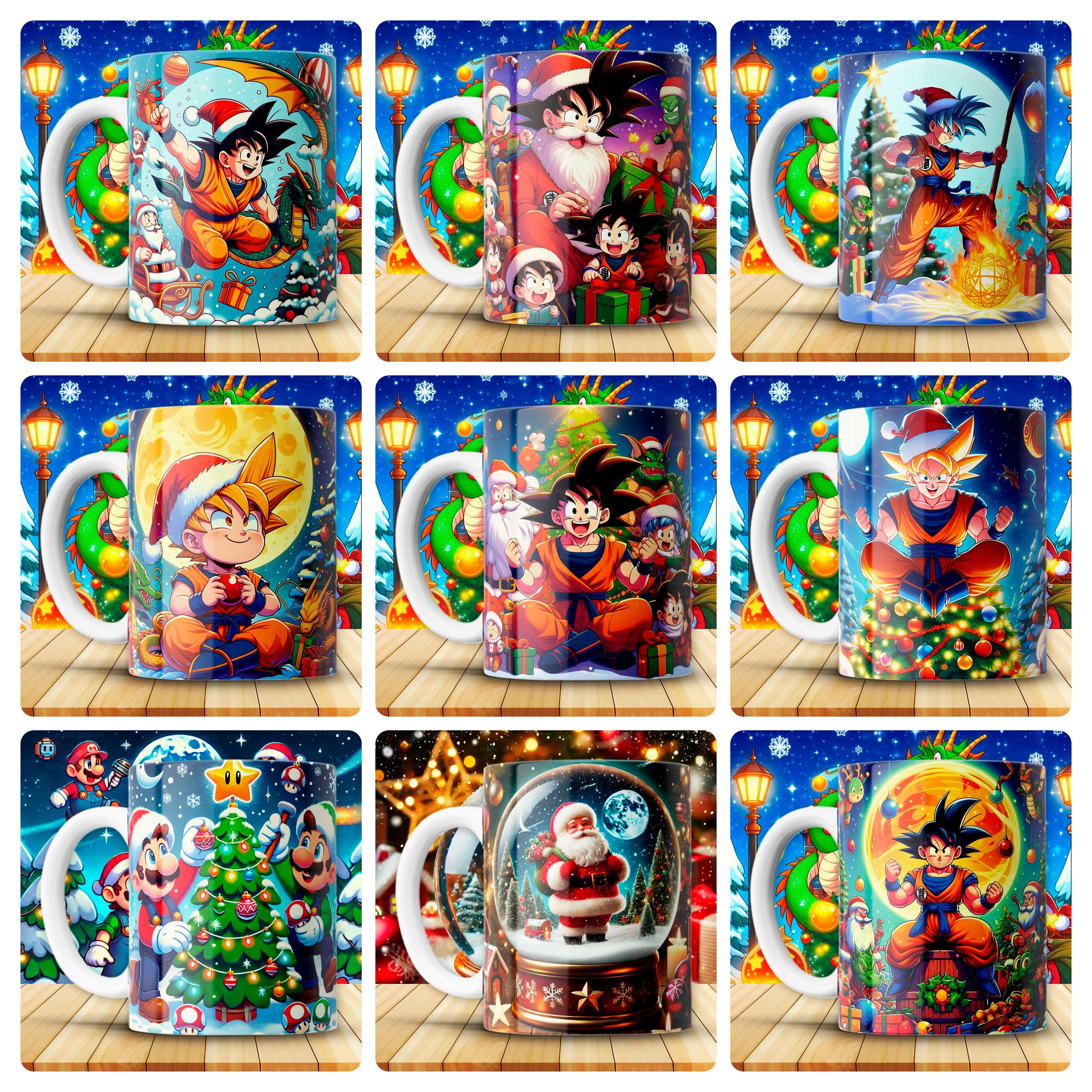 180 Artes para Caneca Personagens e Outros Natal 3D Arquivo em Png 3