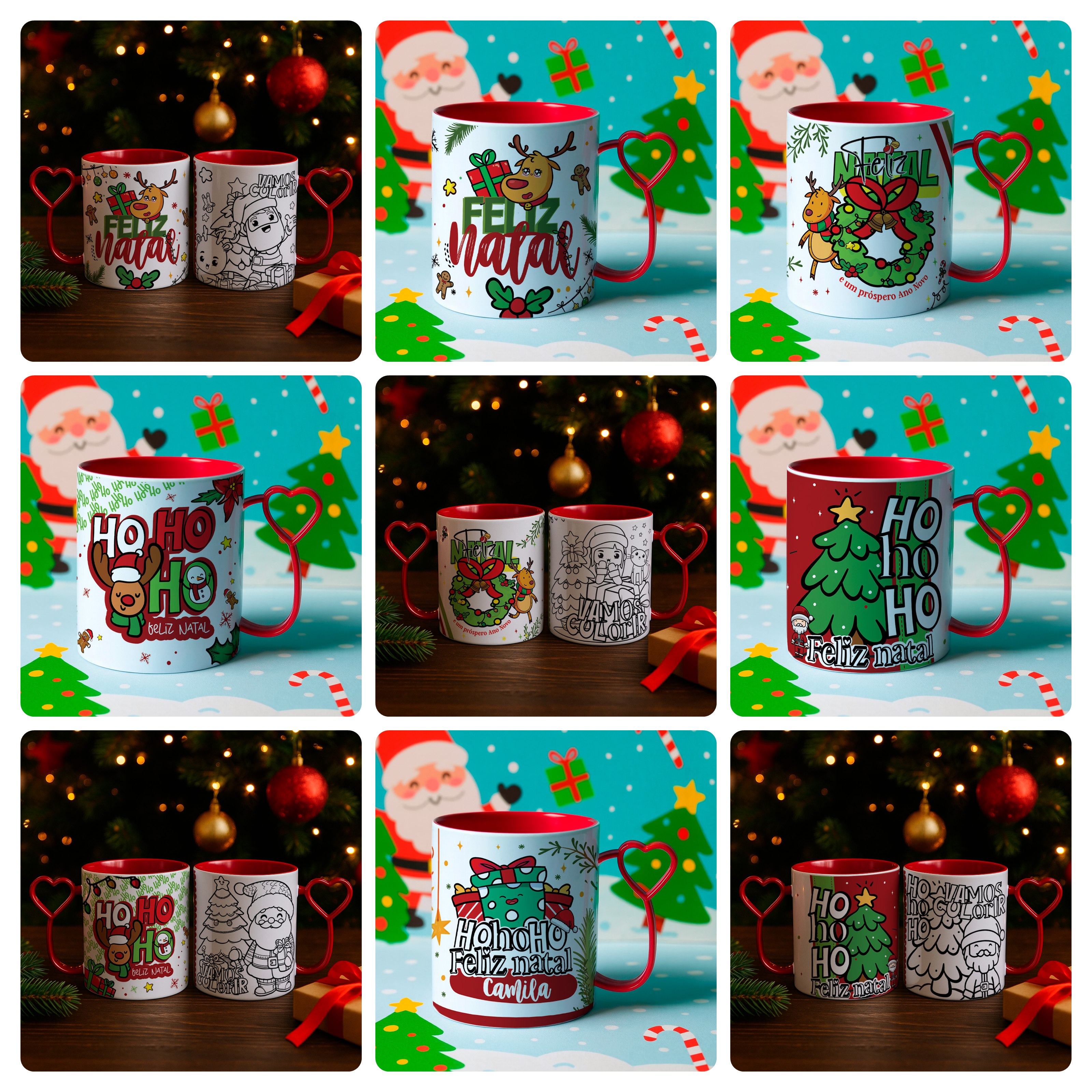 74 Artes para Caneca, Squeze, Azulejo e Outros Natal Arquivo Editável  5