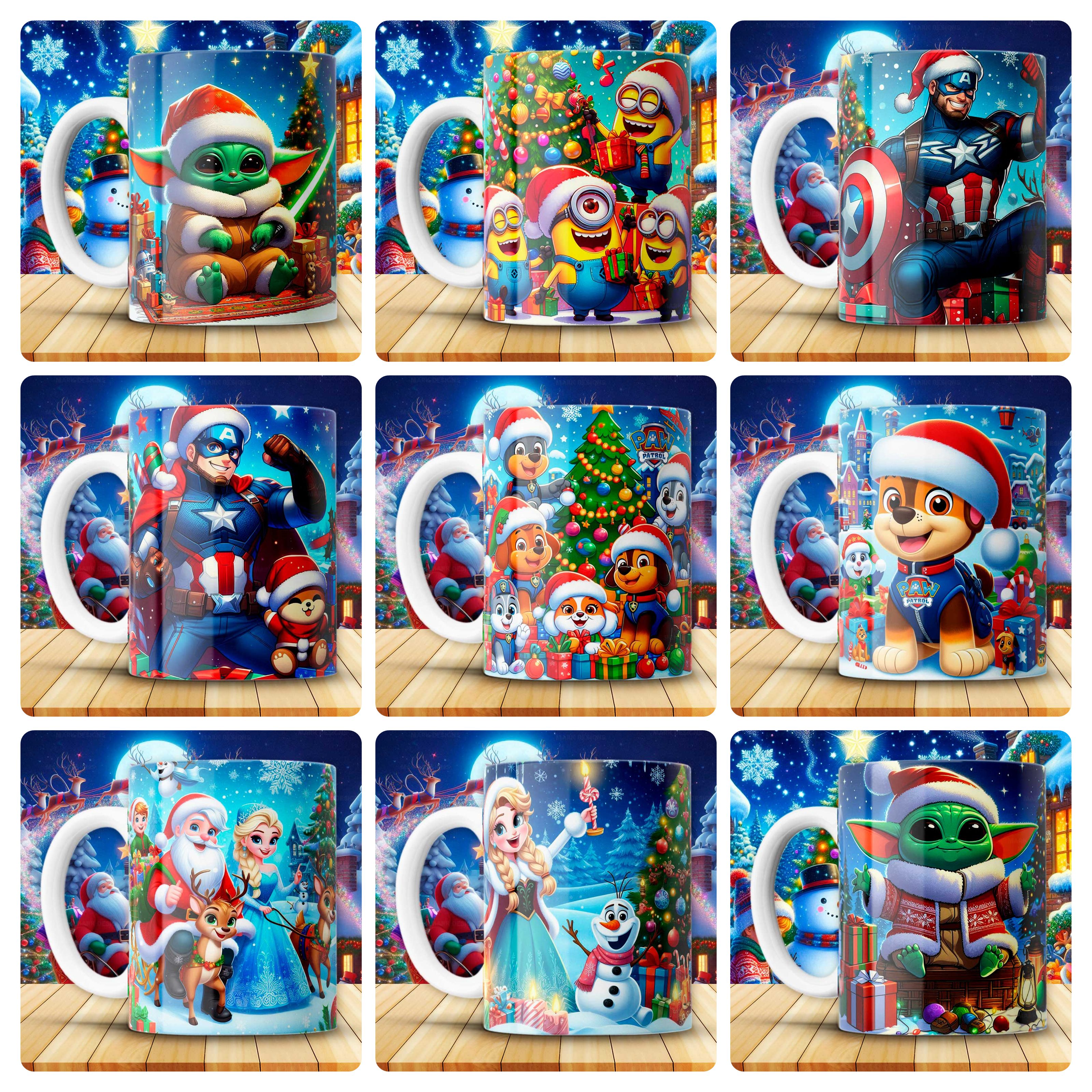 180 Artes para Caneca Personagens e Outros Natal 3D Arquivo em Png 6