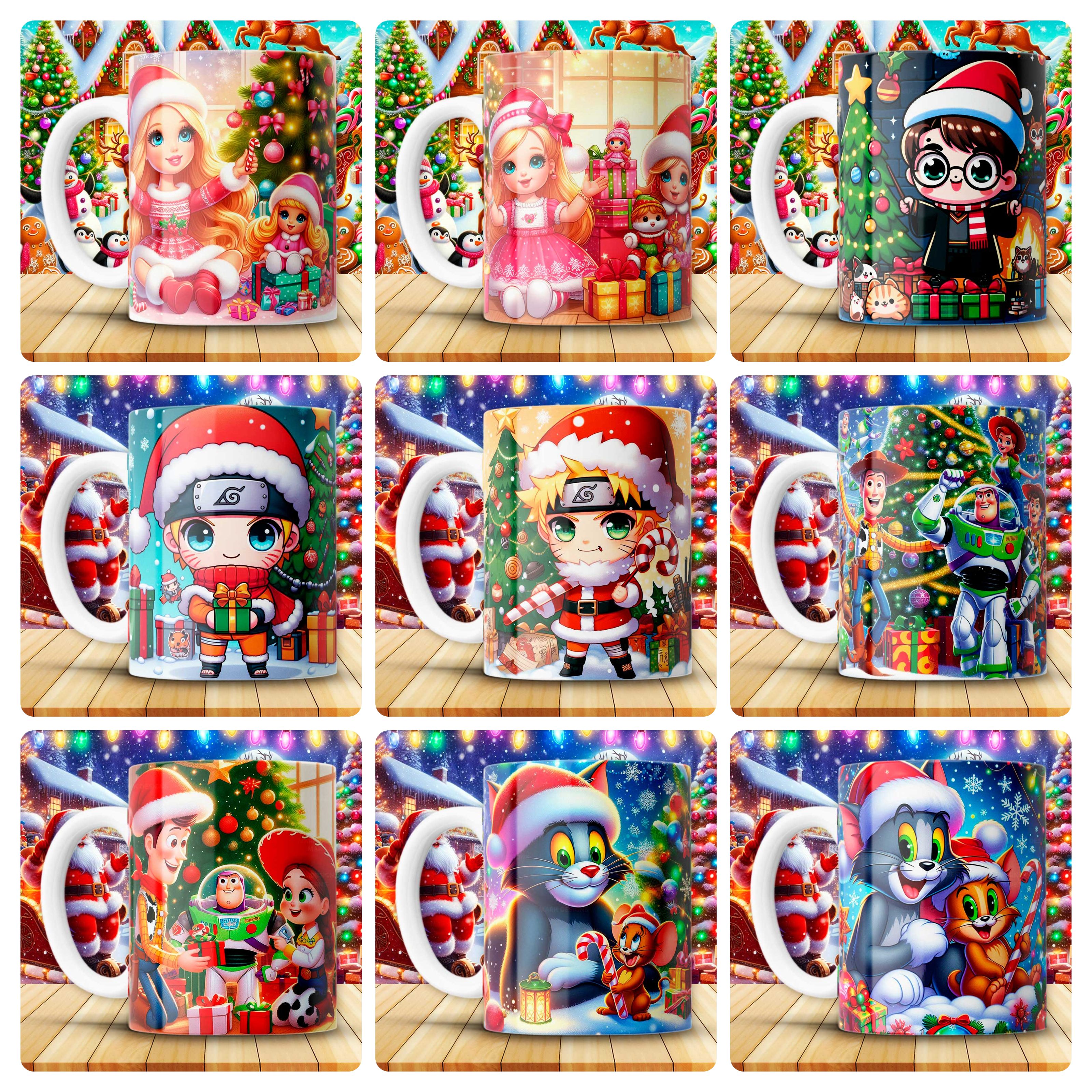 180 Artes para Caneca Personagens e Outros Natal 3D Arquivo em Png 8
