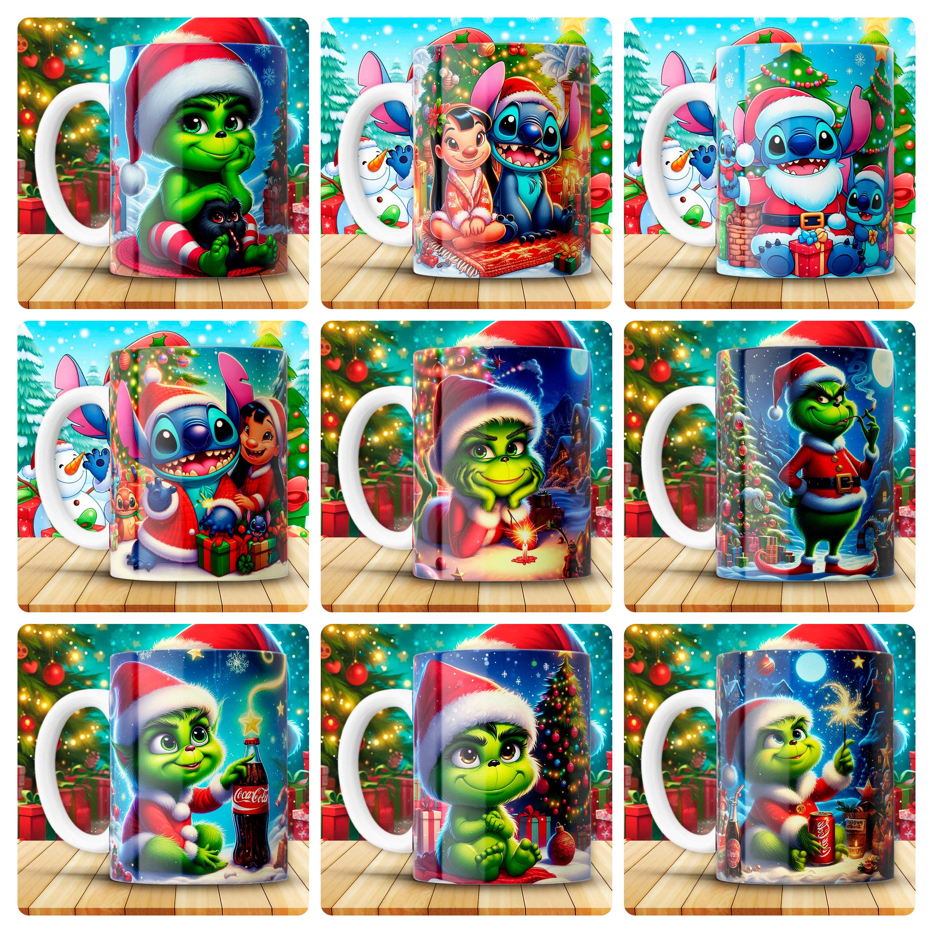 180 Artes para Caneca Personagens e Outros Natal 3D Arquivo em Png 9