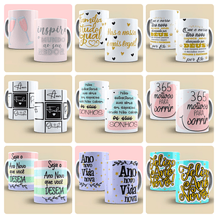 77 Artes para Caneca, Copo Chope e Camisa Ano Novo 2026 Arquivo editável