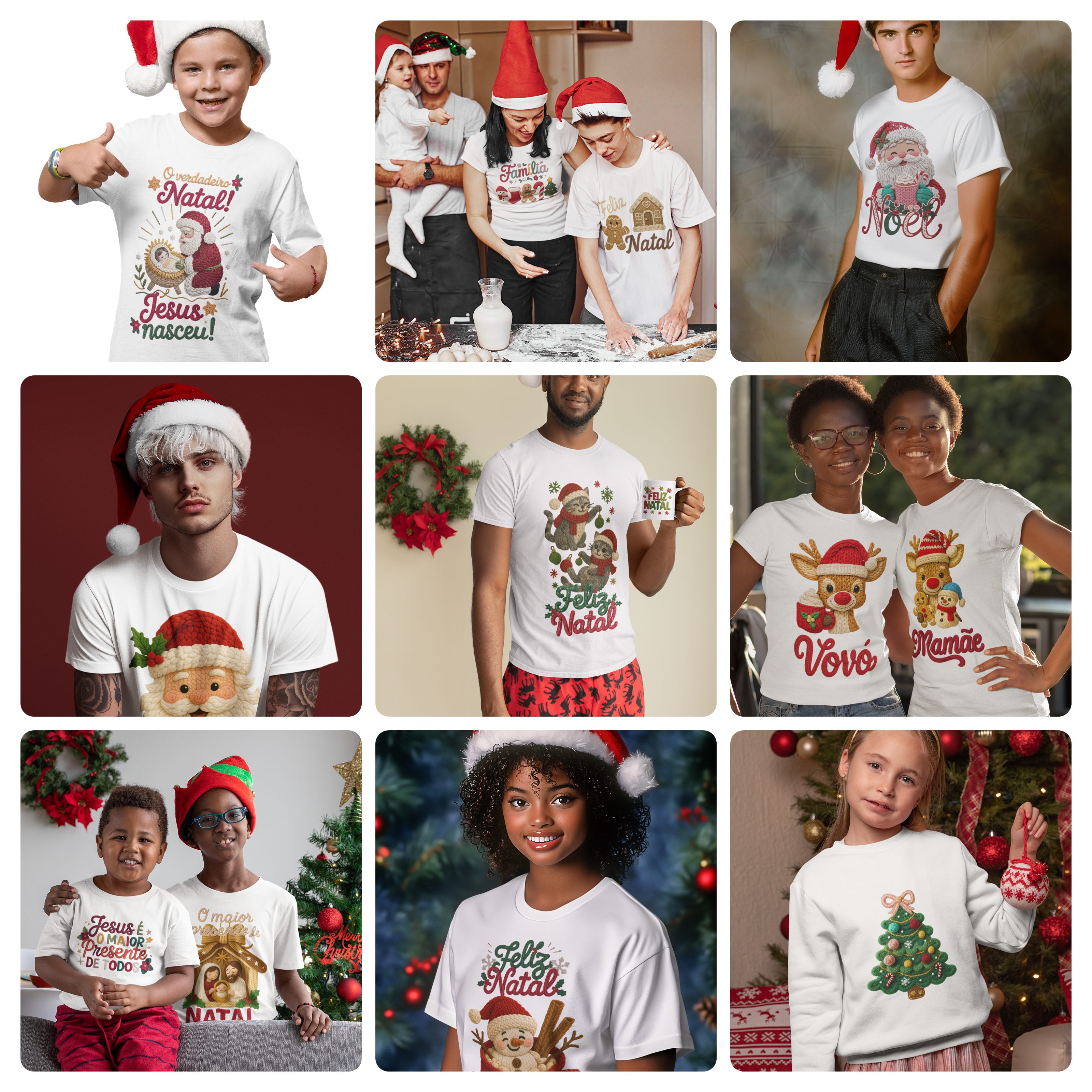 47 Artes para Camisa T-Shirts Natalino Natal Arquivo em Png 4