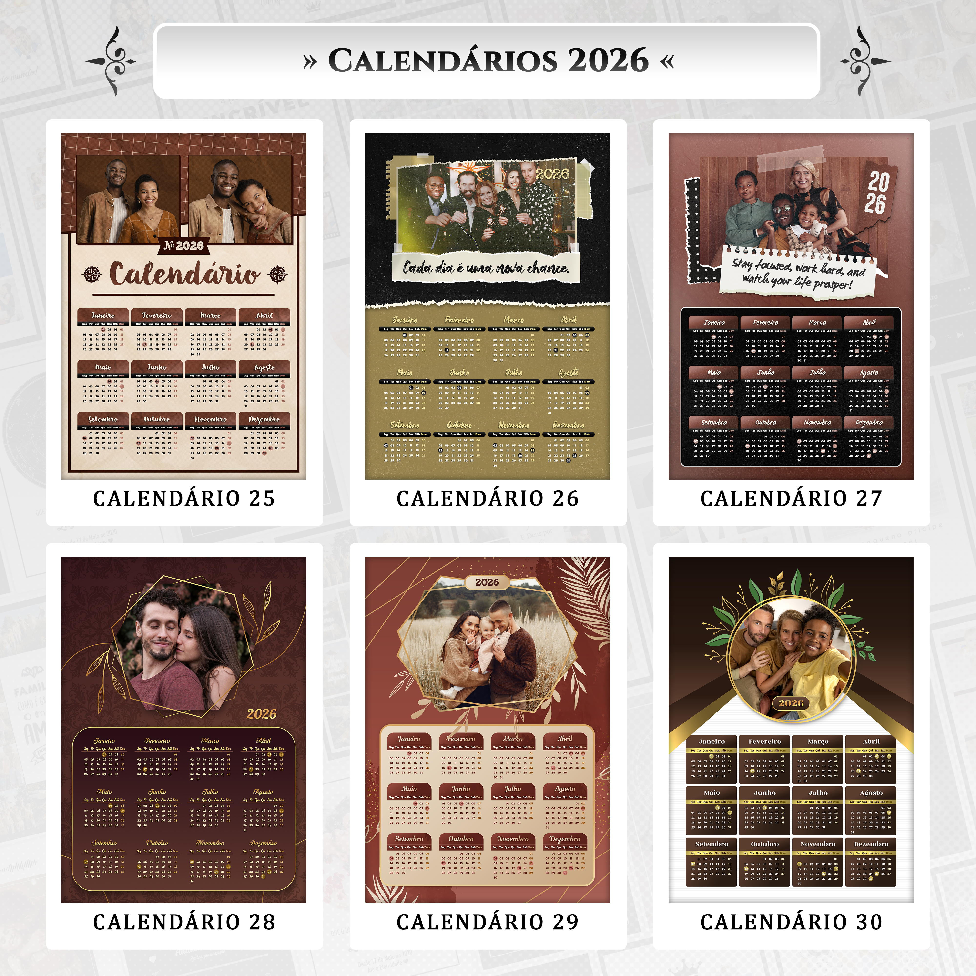 30 Artes para Calendário 2026 Arquivo Editável 5