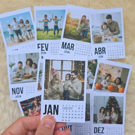 Calendário Polaroid 2026 Editavel Canva Arquivos Pdf Png 6