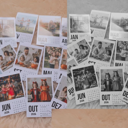 Calendário Polaroid 2026 Editavel Canva Arquivos Pdf Png 9